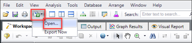 Screenshot of opening of the Excel Manager